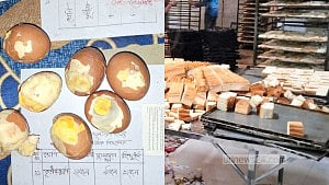 নীলফামারীতে স্কুল ফিডিংয়ে শক্ত রুটি-পচা ডিম দেওয়ার অভিযোগ
