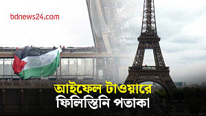 আইফেল টাওয়ারে উড়ল ফিলিস্তিনি পতাকা