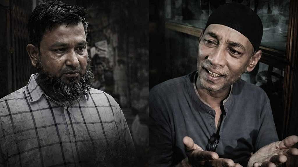নিশাতের বাবা আবু সাদিক মিয়া ও রামিসার বাবা আব্দুল হান্নান মোল্লা। ছবি: কোলাজ