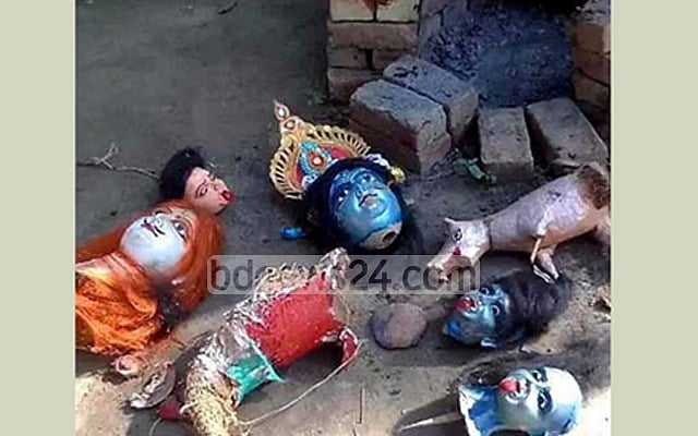 নওগাঁয় প্রতিমা ভাংচুর, আ. লীগ নেতাসহ আটক ৬