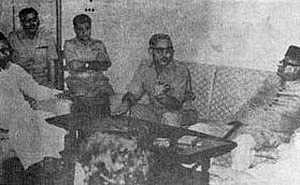 Ghulam Azam, Rao Farman Ali and MA Malek in a meeting in 1971 