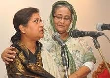Sheikh Rehana, left, with her sister Prime Minister Sheikh Hasina. File Photo 