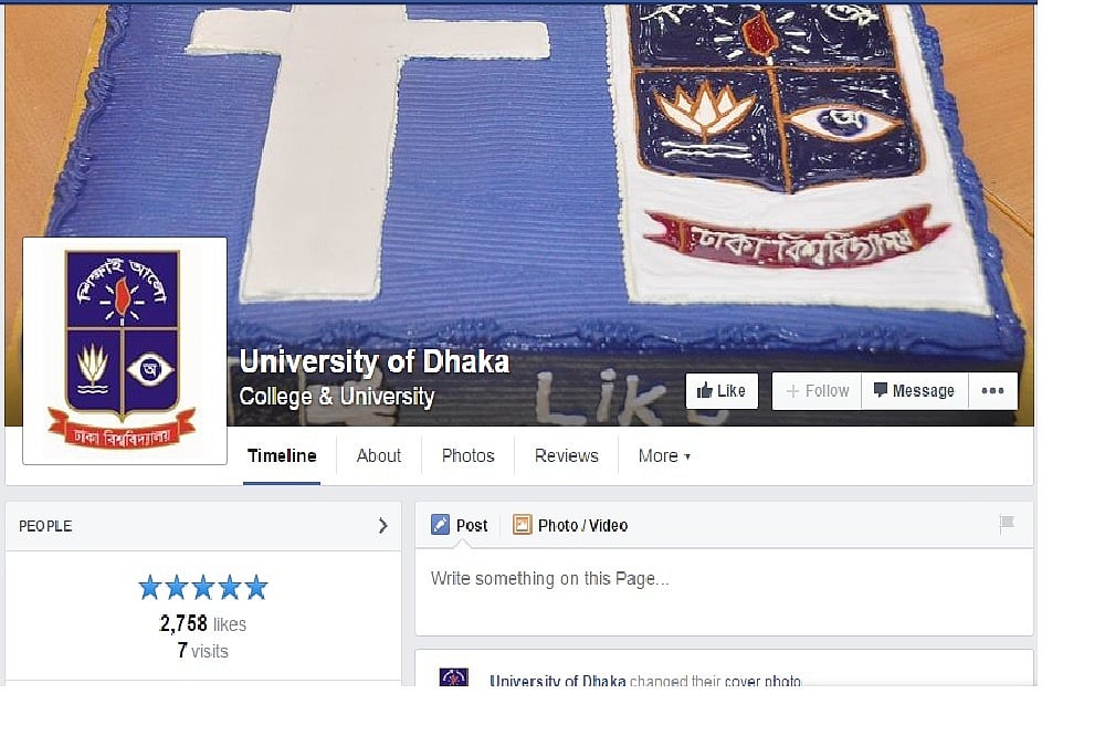 Dhaka University officially joins Facebook