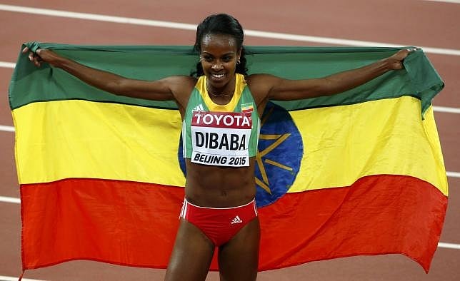 Dibaba dominates to win 1,500 metres gold