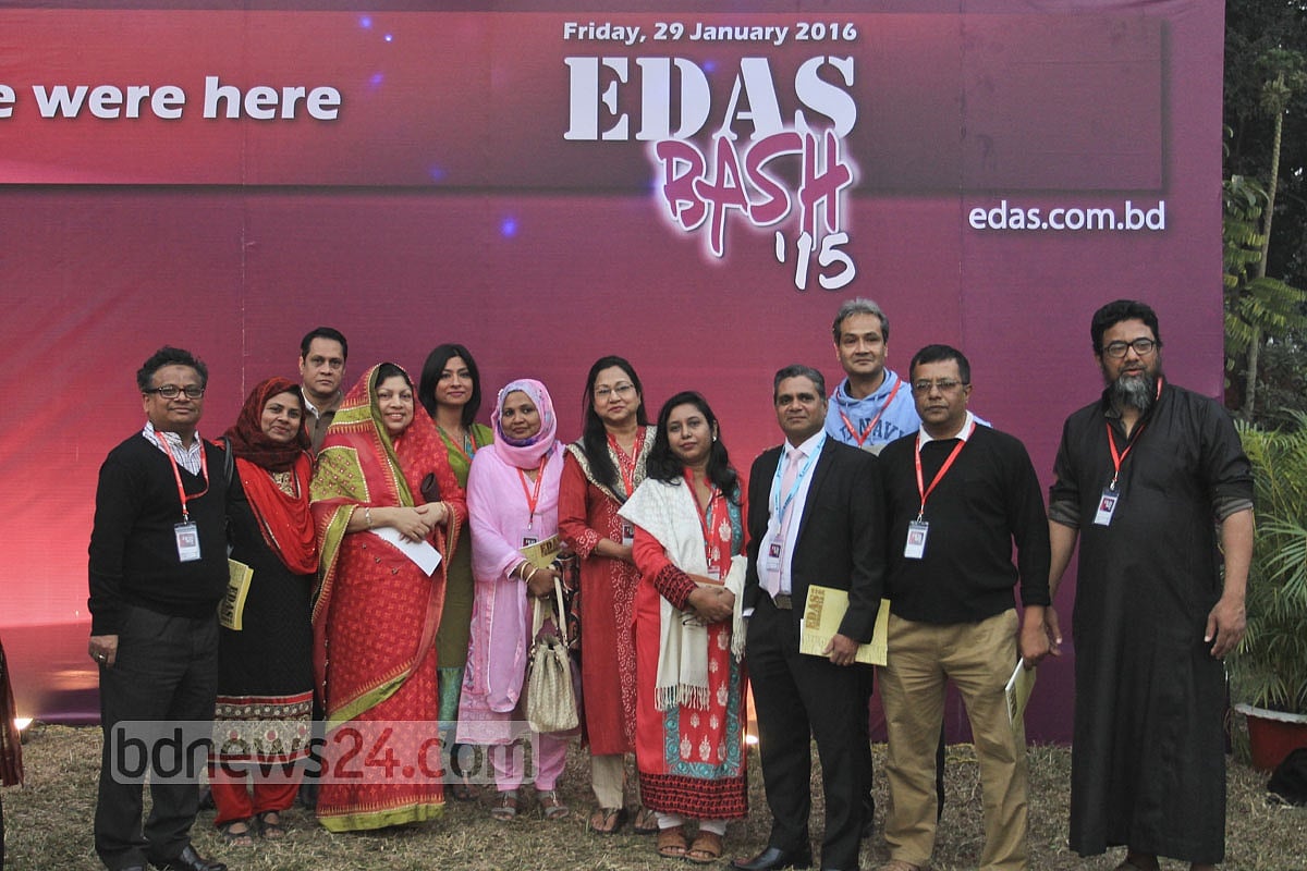 Students from the 1984-85 batch pose for a group photo 