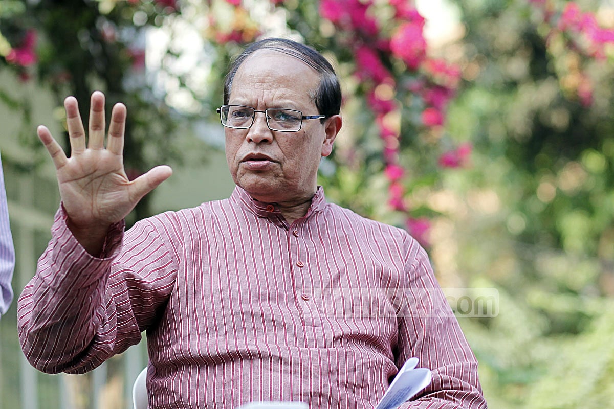 Atiur Rahman at Tuesday's media call after resigning 