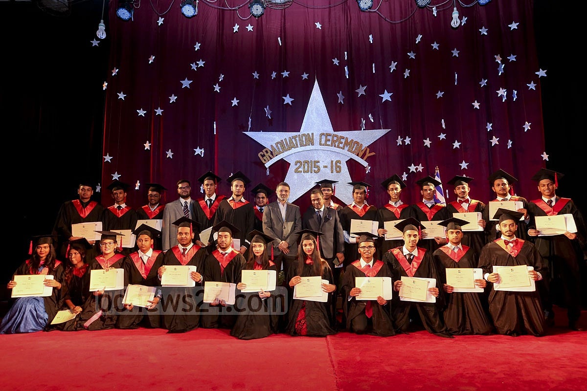 Holding their ‘O-levels’ certificates in their hands, a group of Scholastica students pose for a photo. Holding their ‘O-levels’ certificates in their hands, a group of Scholastica students pose for a photo.