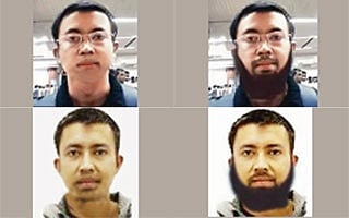 Police handout shows possible disguises used by Tamim 