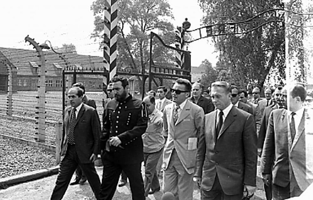 Fidel Castro visits a former concentration camp in Oswiencin, Poland in June 1972. Reuters 