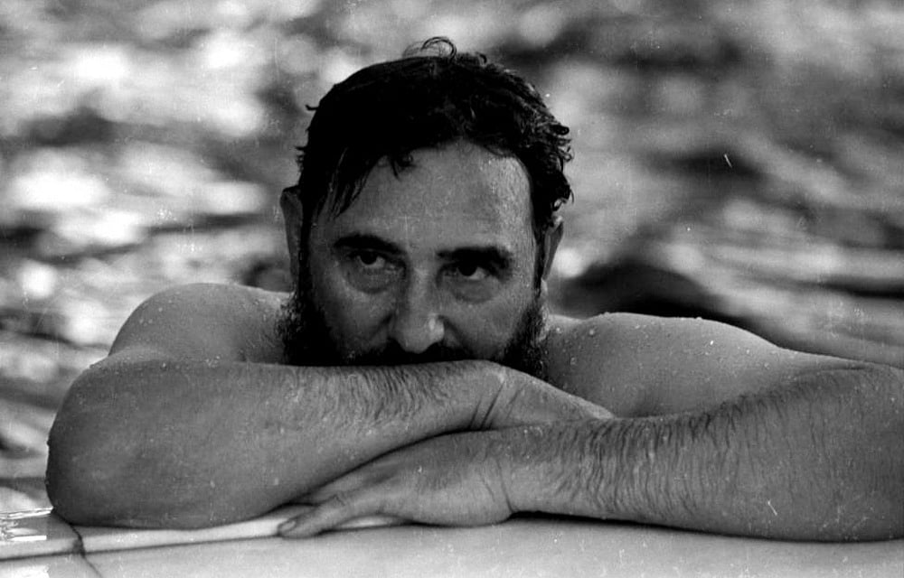 Fidel Castro relaxes in a swimming pool during a visit to Romania, May 28, 1972. Reuters 