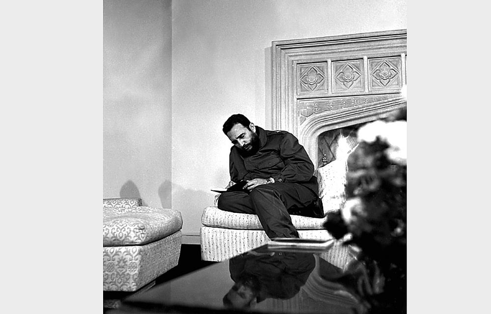  Fidel Castro prepares for an interview with Channel 7 from Chile at the Chilean embassy in Havana in 1971. Reuters 
