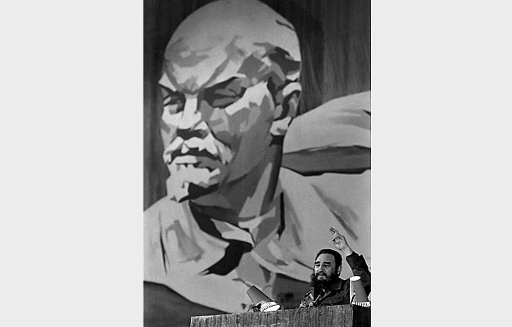 Fidel Castro addresses the audience at a theater in Odessa in February 1981. Reuters 