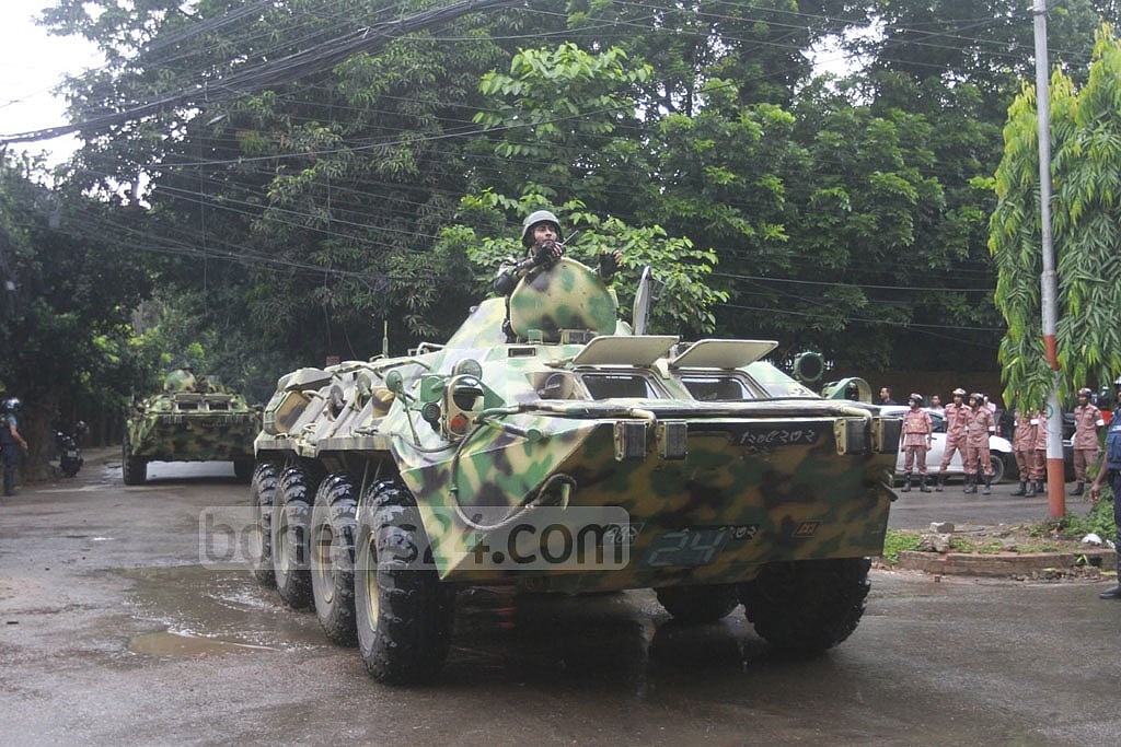 Soldiers drove to Road-79 in armoured vehicles. Snipers were already in position. 