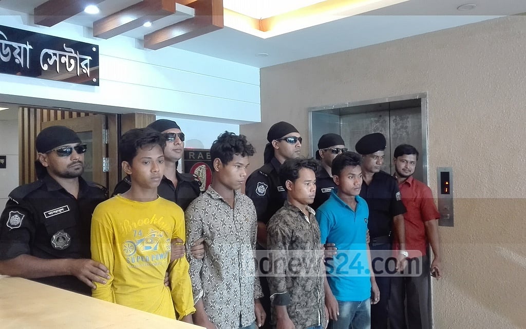 গারো মা-মেয়ে হত্যা মামলার চার আসামি।