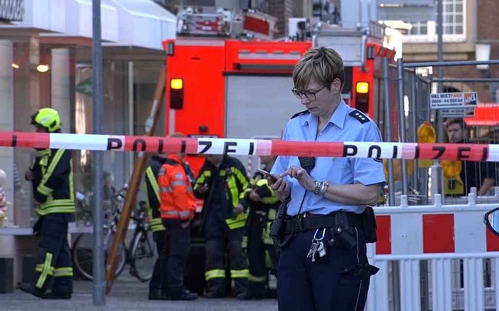 Police block a street near a place where a vehicle drove into a group of people killing several and injured many in Muenster Germany, April 7 2018. Reuters Police block a street near a place where a vehicle drove into a group of people killing several and injured many in Muenster Germany, April 7 2018. Reuters