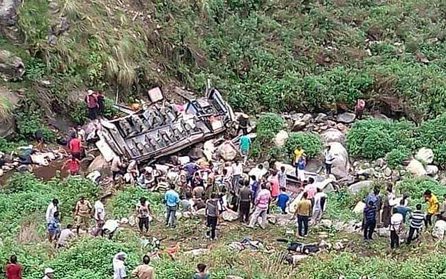 48 killed after bus falls into gorge in India’s Uttarakhand