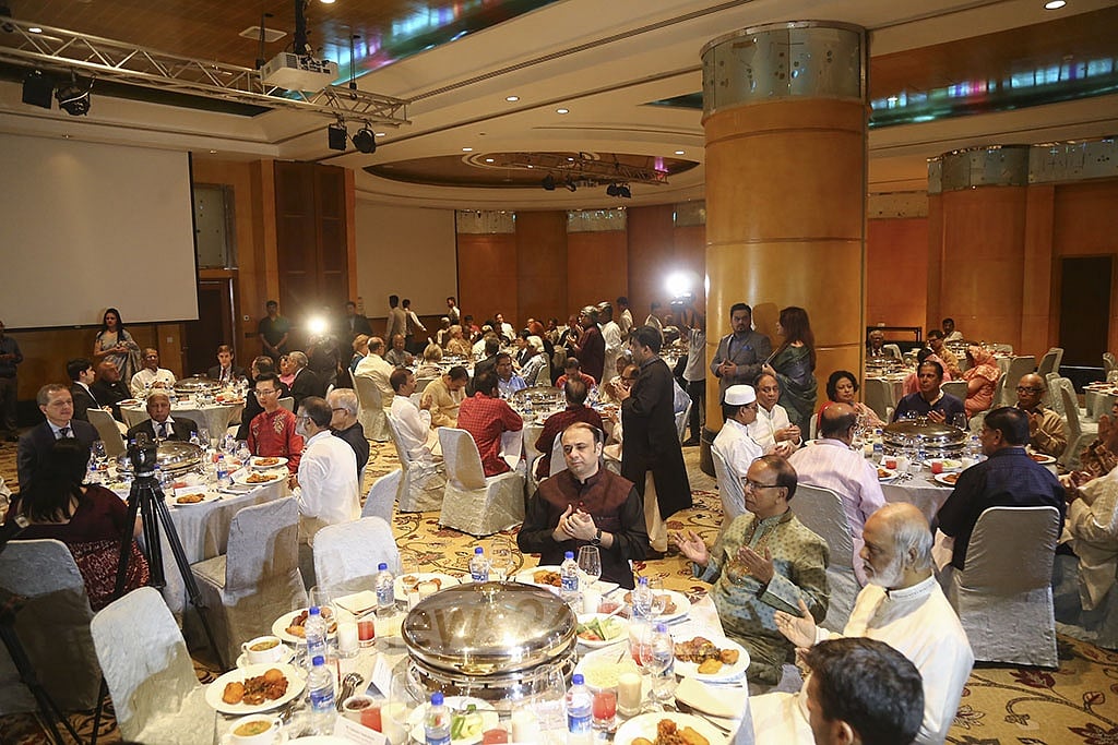 The BNP threw an Iftar event in honour of diplomats and editors at a Dhaka hotel on Tuesday. Photo: Mahmud Zaman Ovi 