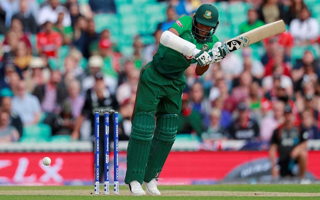 Bangladesh's Shakib Al Hasan during the match. ICC Cricket World Cup - Bangladesh v New Zealand - The Oval, London, Britain - June 5, 2019. Action Images via Reuters 