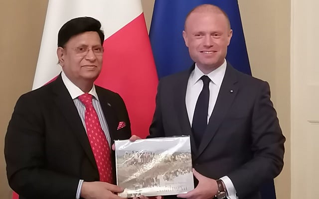 Foreign Minister AK Abdul Momen meeting the Maltese Prime Minister Josef Muscut 