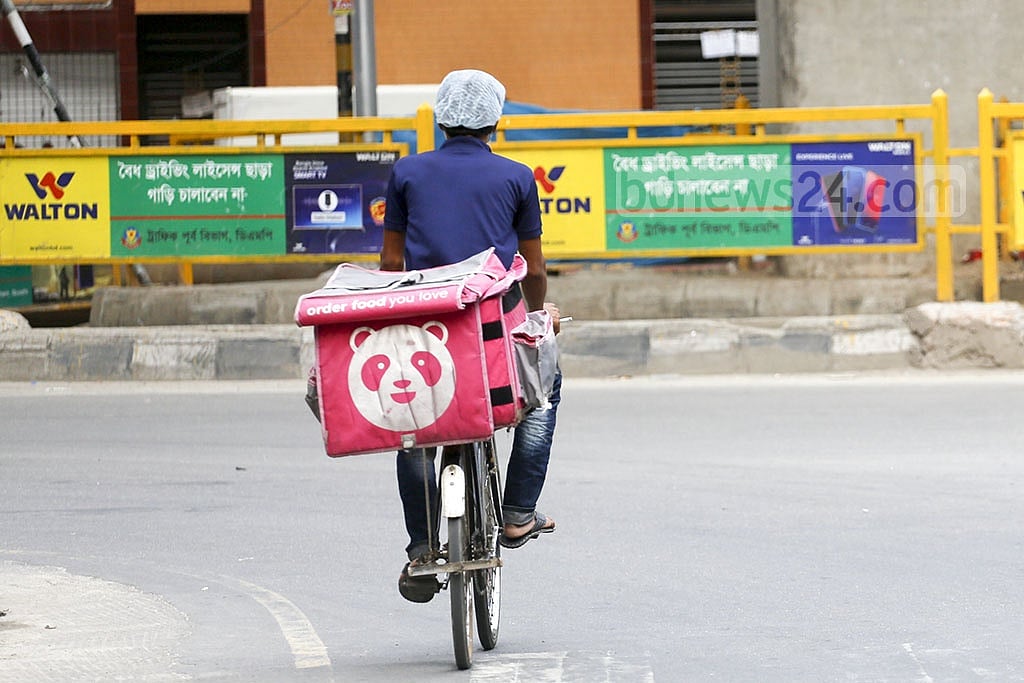 Online food delivery orders surge as people remain housebound during the coronavirus epidemic. Photo: Mahmud Zaman Avee 