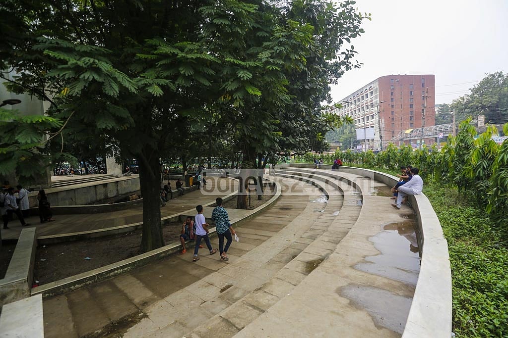 An amphitheatre gallery was built in Bahadur Shah Park during the renovation work. Oct 19, 2020. Photo: Mahmud Zaman Ovi 