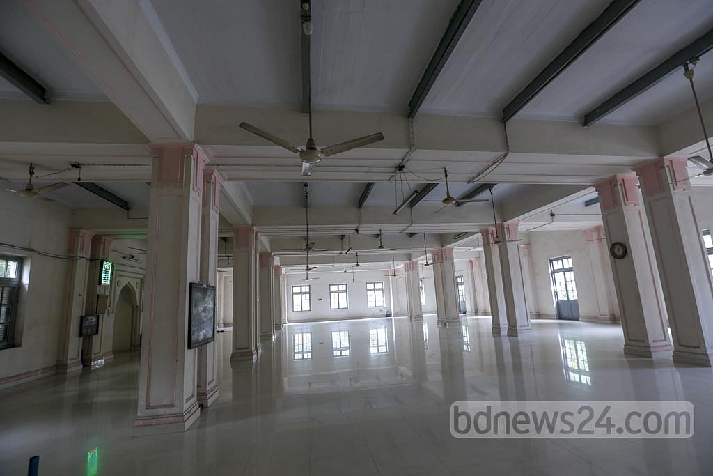 Salimullah Muslim Hall, now 100 years old, has a mosque. 