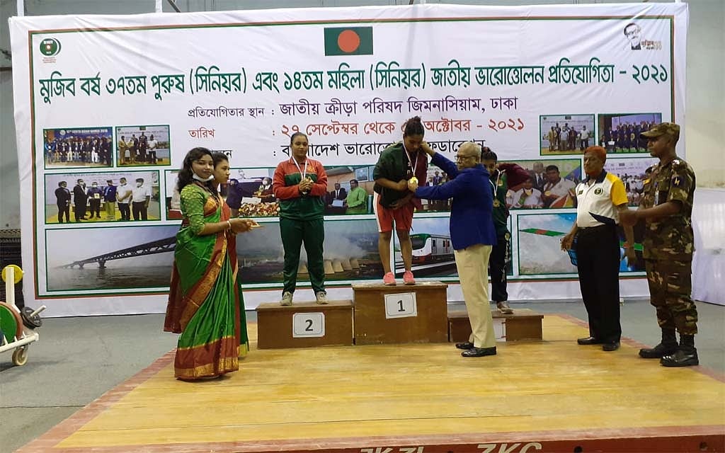 জাতীয় ভারোত্তোলনে মাবিয়ার সোনা জয়