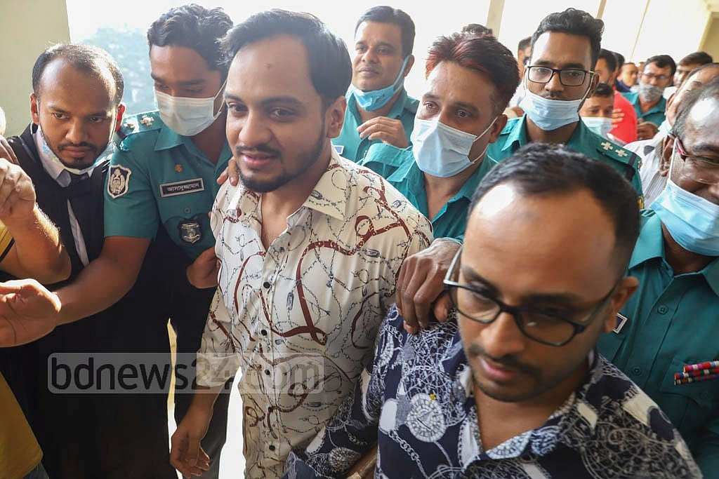 Nov 11, 2021: A court acquitted all five suspects, including Shafat Ahmed, the son of an Apan Jewellers co-owner, in a case over the rape of two university students at Raintree hotel. Women and Children Repression Prevention Tribunal Judge Judge Begum Mosarrat Kamrunnahar came under fire over her observation in the case. Later, she was stripped of her judicial powers. Photo: Mahmud Zaman Ovi Nov 11, 2021: A court acquitted all five suspects, including Shafat Ahmed, the son of an Apan Jewellers co-owner, in a case over the rape of two university students at Raintree hotel. Women and Children Repression Prevention Tribunal Judge Judge Begum Mosarrat Kamrunnahar came under fire over her observation in the case. Later, she was stripped of her judicial powers. Photo: Mahmud Zaman Ovi