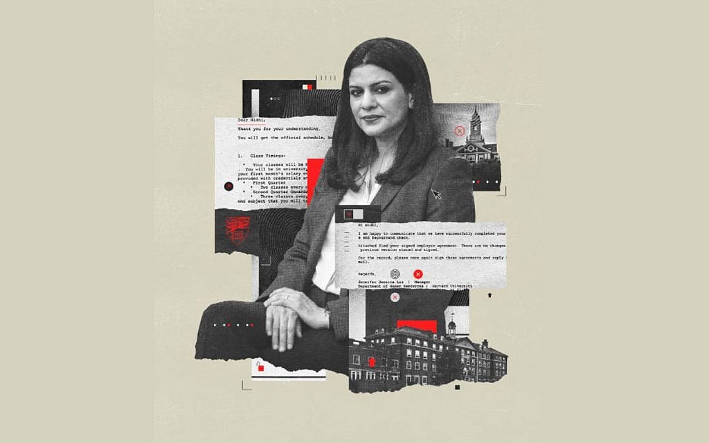 An online scam targeted prominent women in India, telling them the Ivy League was calling. (Illustration by Israel G. Vargas/The New York Times; Photograph by Rebecca Conway/The New York Times) 