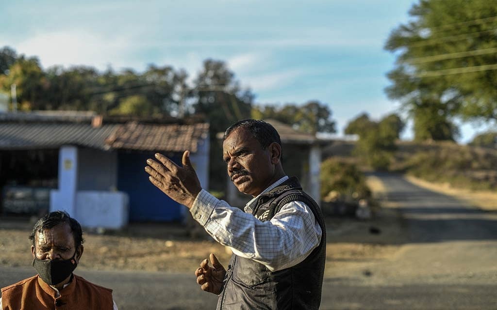 Mesh Lal Chanchal, a local BJP party leader who is active against Christian groups, outside his home in Bilawar Kalan, India, Feb 9, 2021. The New York Times 