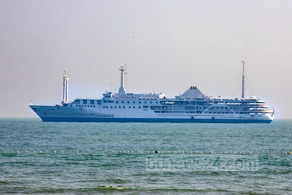 MV Bay One:
Luxury ocean liner MV Bay One sails from Chattogram’s Patenga. The cruise ship, which is over 30 years old, has been carrying tourists to St Martin’s Island recently.  