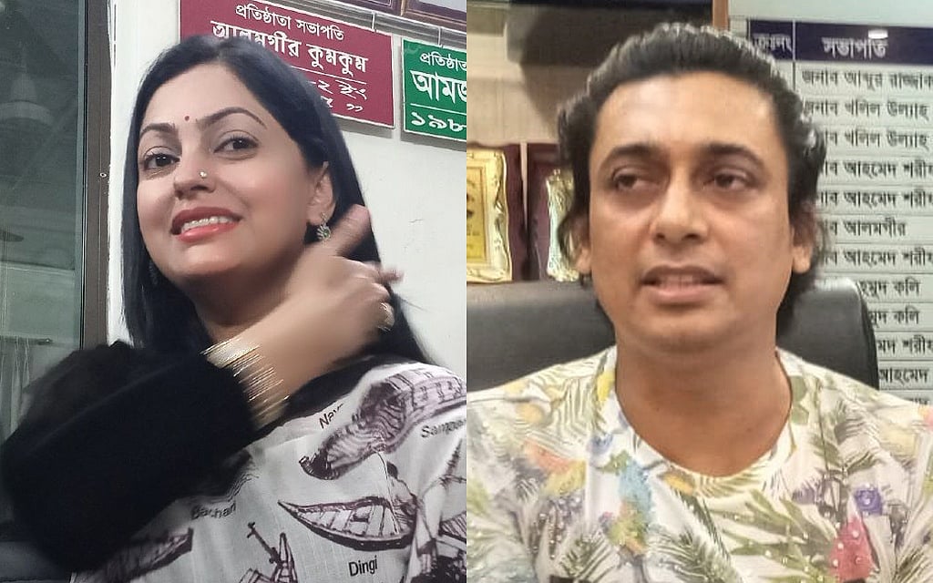 শিল্পী সমিতির সাধারণ সম্পাদক পদের দুই দাবিদার নিপুণ আক্তার ও জায়েদ খান 