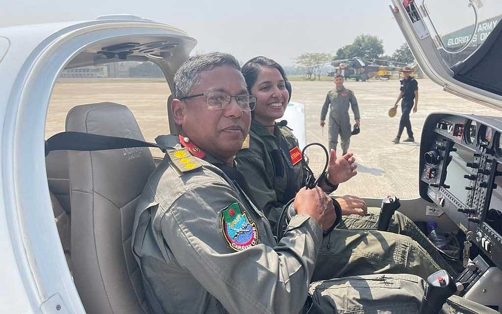 Fatmat Police Fatema becomes the first woman to complete a Bangladesh police test flight